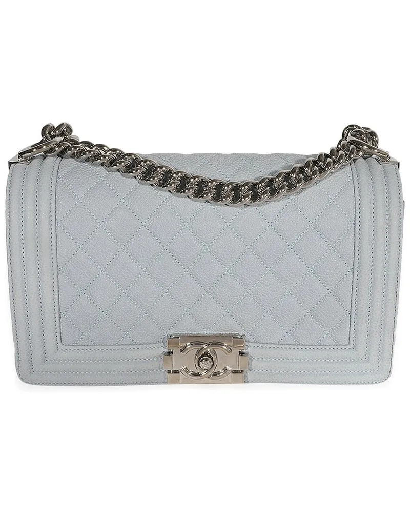 Chanel Blue Quilted Caviar Leather Old Medium Boy Handbag (Authentic Pre-  Loved Nocolor