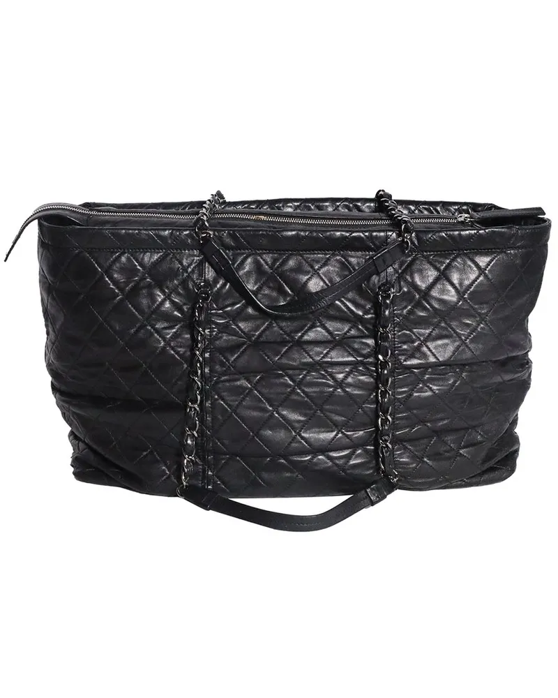 Chanel Black Lamb Leather East West Sharpei Tote (Authentic Pre-Loved Nocolor