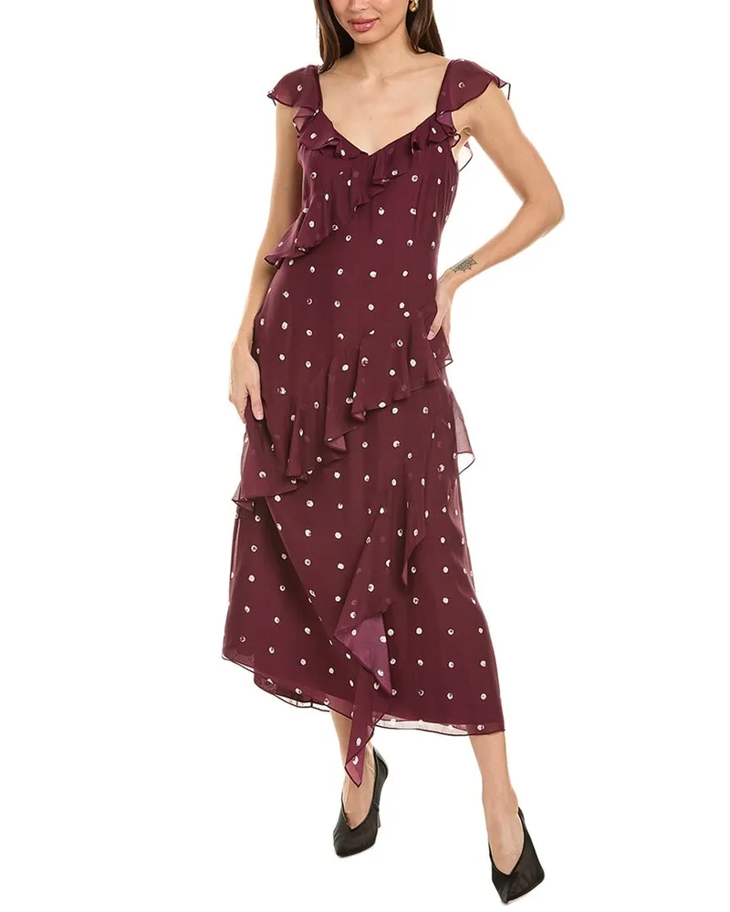 Jason Wu Paint Dot Silk Maxi Dress Red