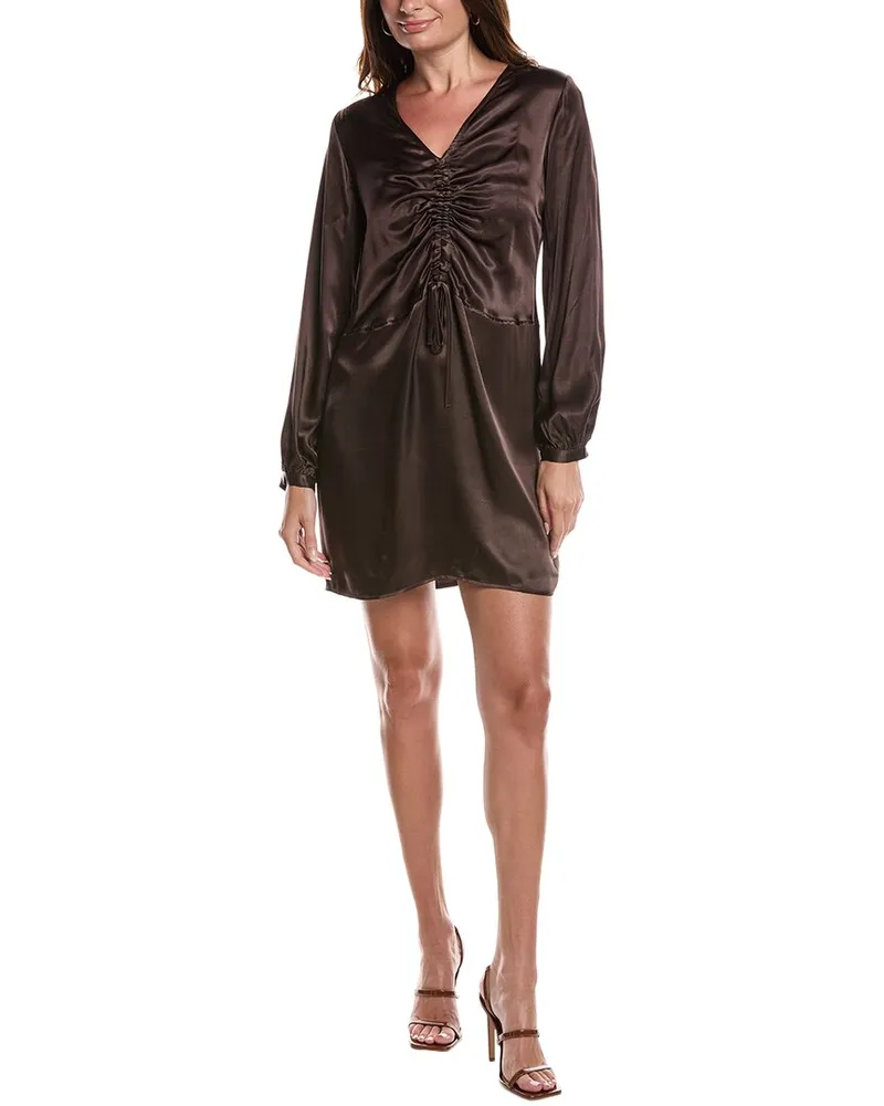 Nation Ltd Cora Shirred Mini Dress Brown