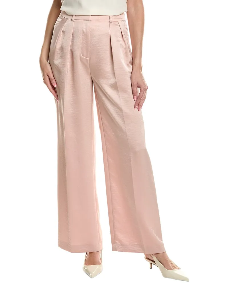 Kenneth Cole Pleated High-Rise Wide Leg Pant Pink