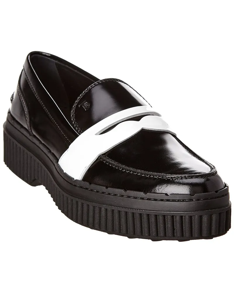 TOD'S TOD’s Patent Penny Platform Loafer Black