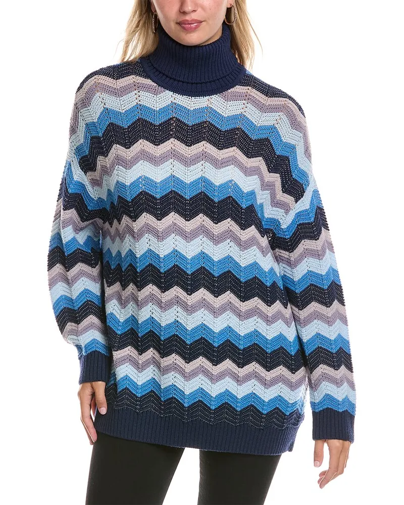 Missoni M  Oversized Turtleneck Wool-Blend Sweater Nocolor