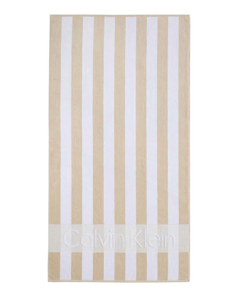 Calvin Klein Beach Stripe Logo Velour Beach Towel Set Nocolor
