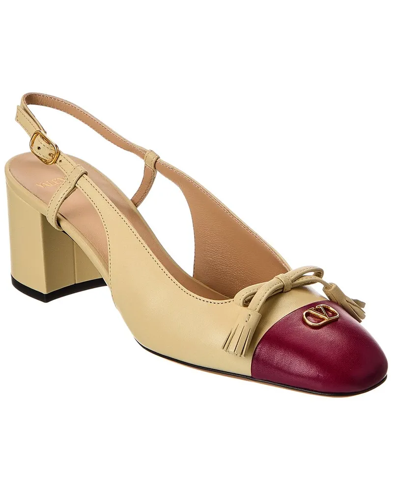 Valentino Garavani Bow 60 Leather Slingback Pump White