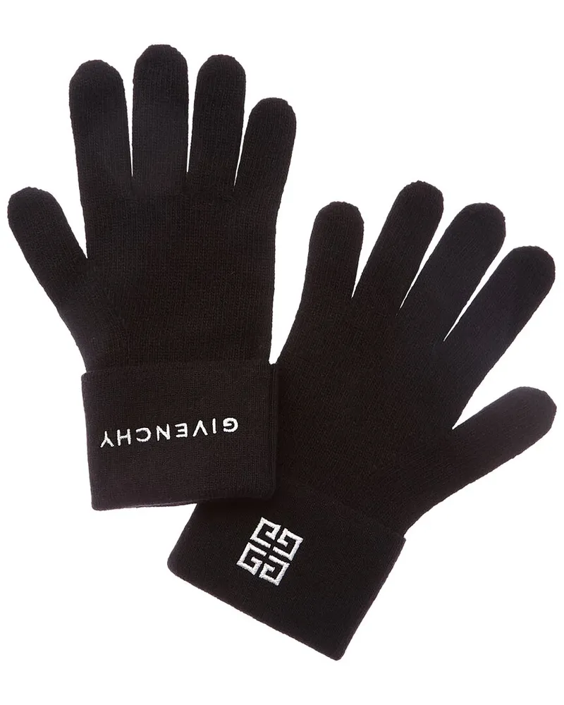 Givenchy 4G Wool & Cashmere-Blend Gloves Black