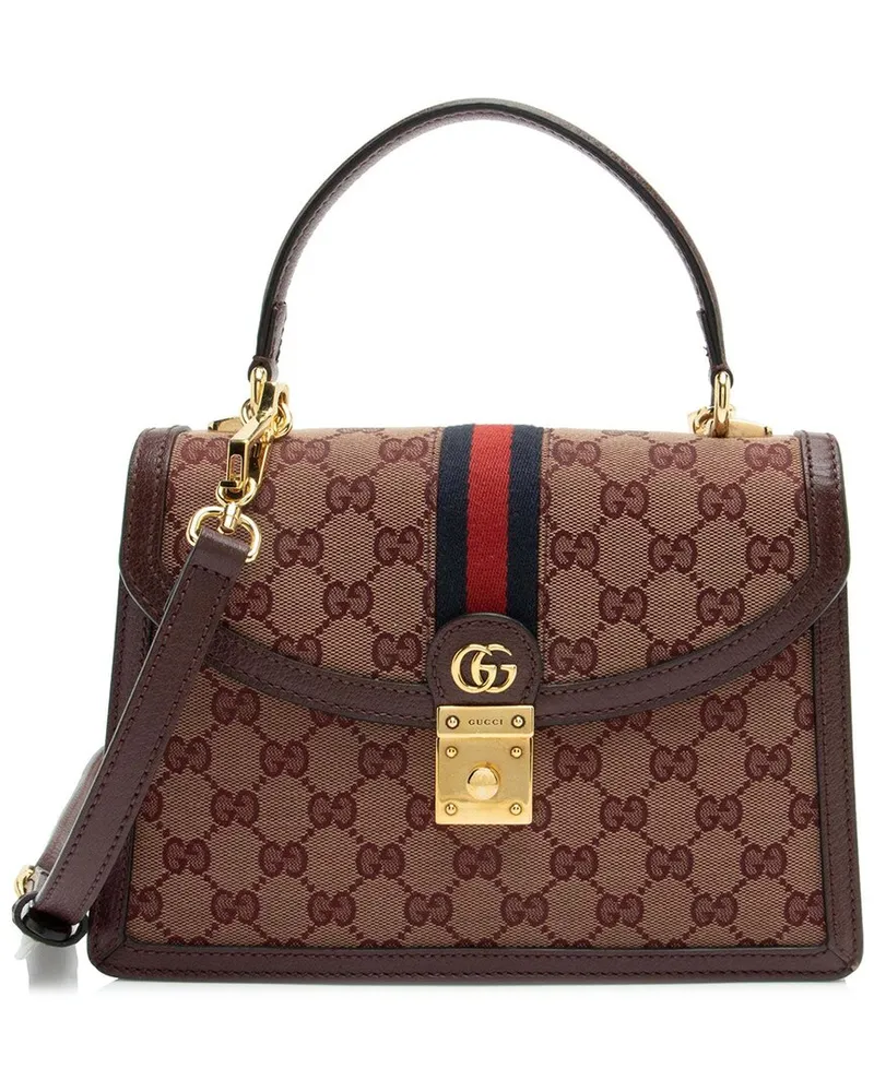 Gucci Brown GG Canvas Ophidia Small Top Handle (Authentic Pre-Loved Nocolor