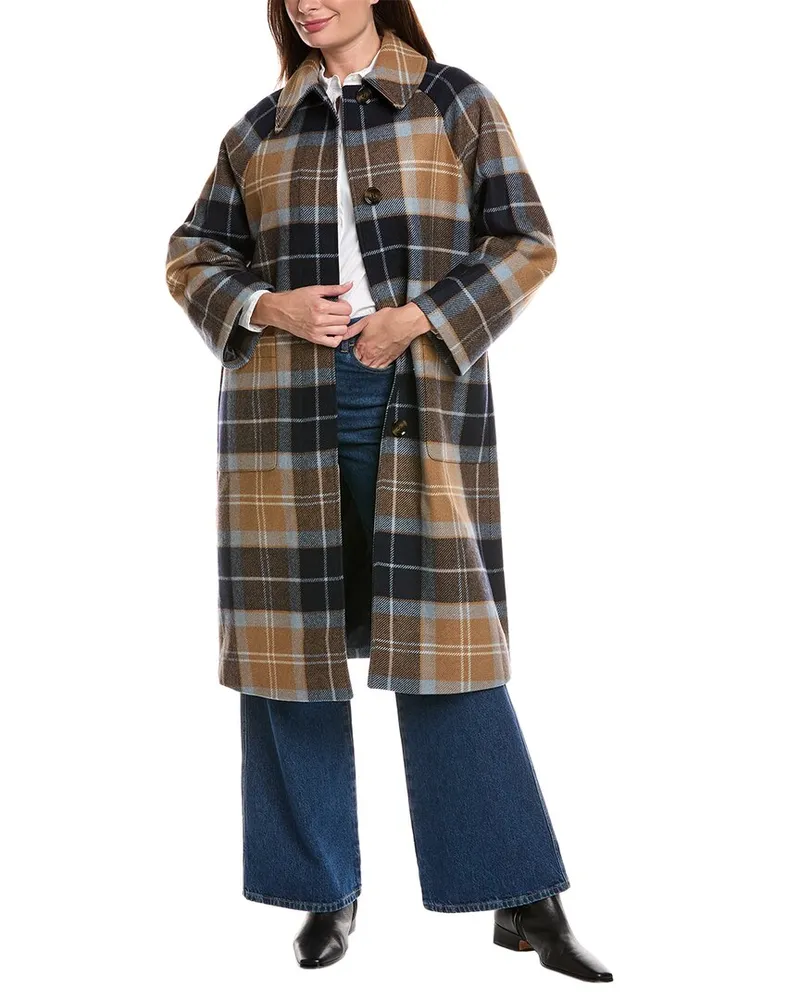 Barbour Kira Wool-Blend Car Coat Brown