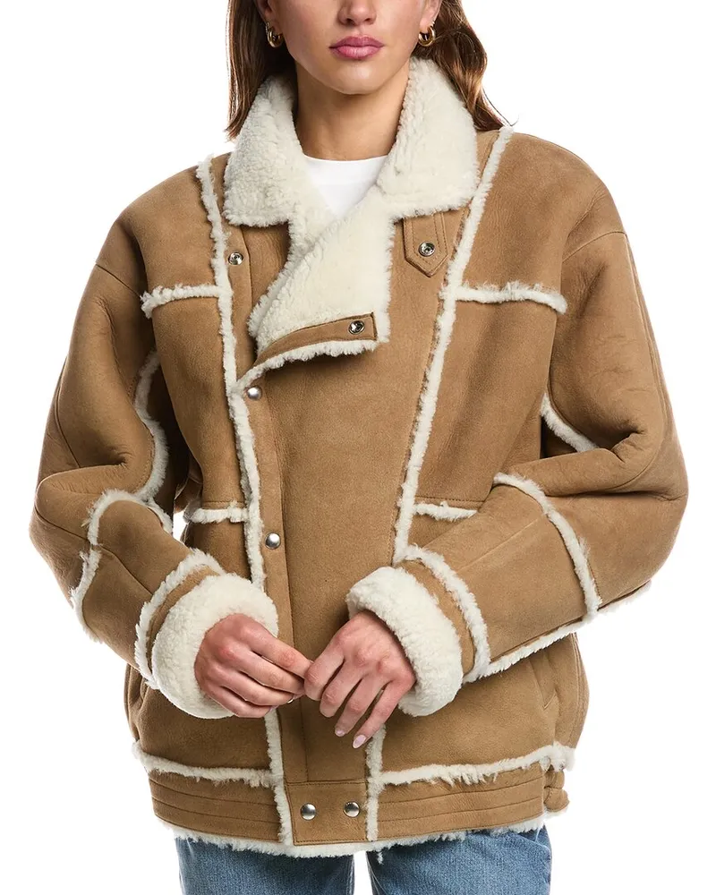 IRO Kameria Shearling Jacket Brown