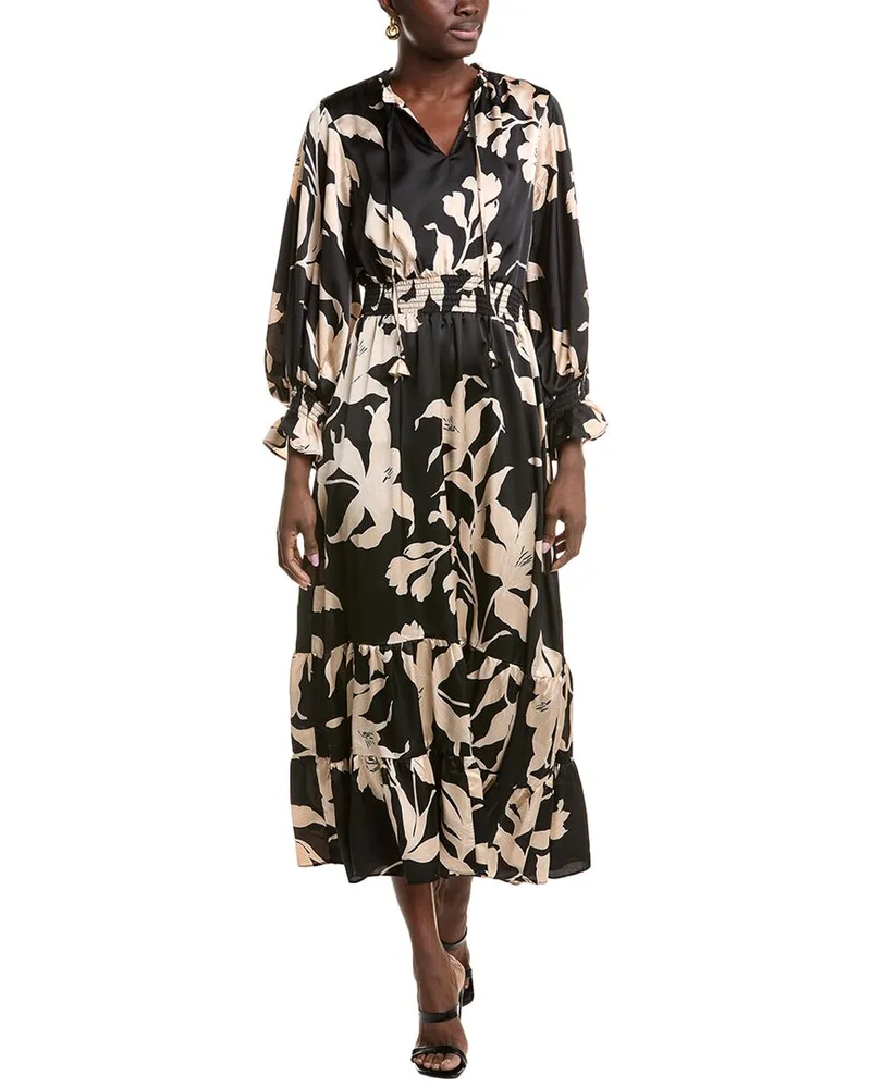 Vince Camuto Balloon Sleeve Maxi Dress Black