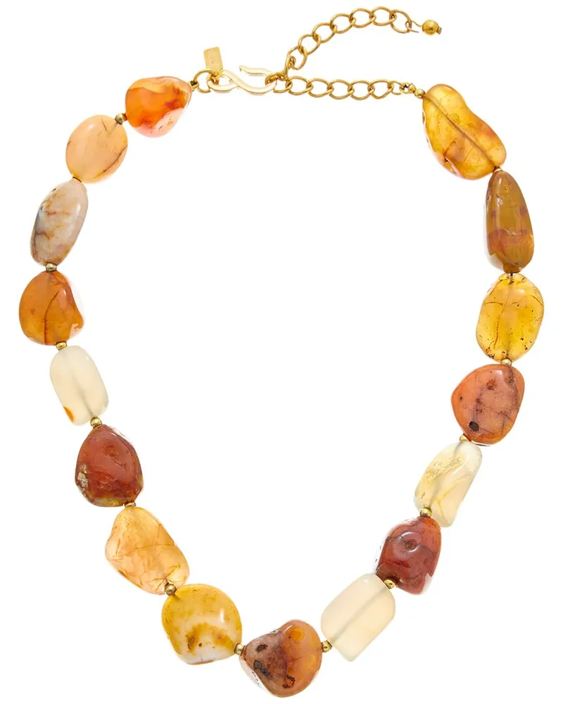 Kenneth Jay Lane 22K Plated Graduated Necklace Nocolor