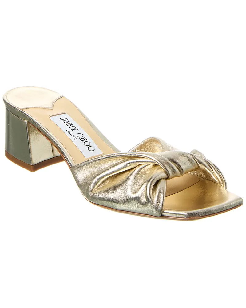 Jimmy Choo Lyn 45 Leather Sandal Gold