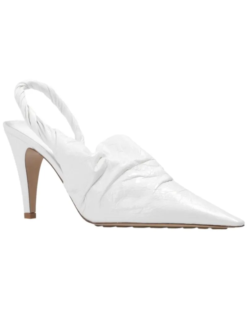 Bottega Veneta Pointed Toe Leather Mule White