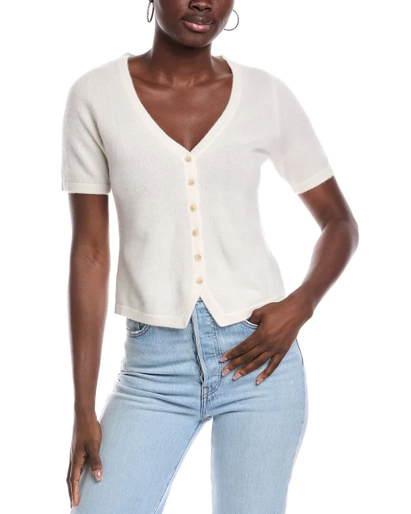 NAADAM Tailored Cashmere Cardigan White
