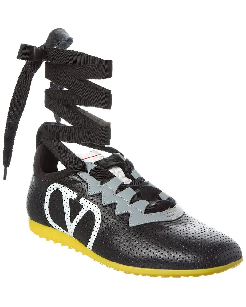 Valentino Garavani Chromathon Leather Sneaker Black