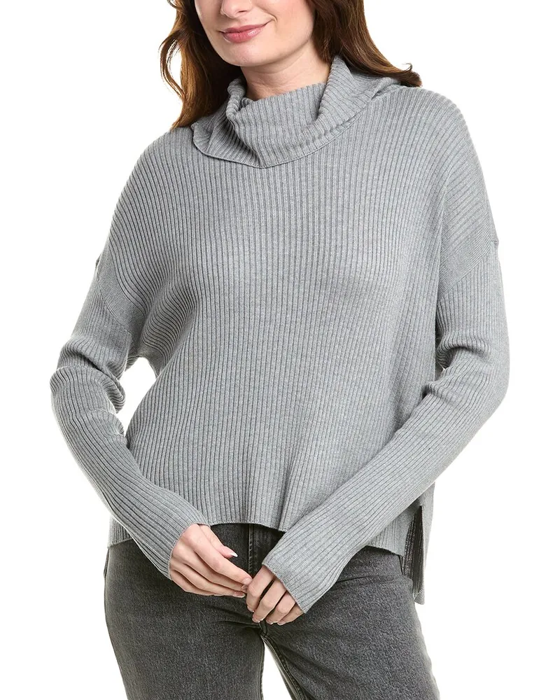 Splendid Georgie Cowl Neck Cashmere-Blend Sweater Grey