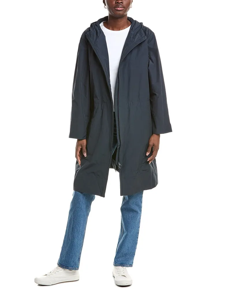 Eileen Fisher Hooded Coat Blue