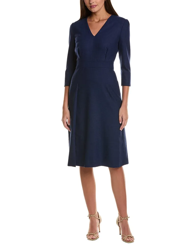 HUGO BOSS Dotara Flannel Sheath Dress Blue