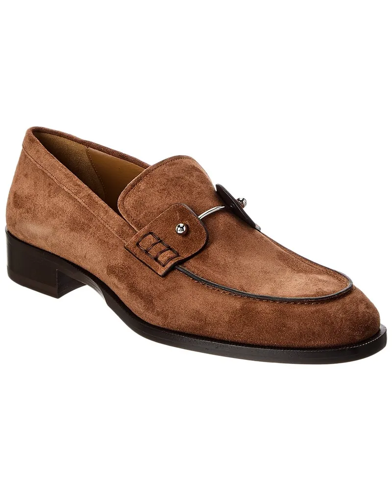 Christian Louboutin Chambelimoc Suede Loafer Brown