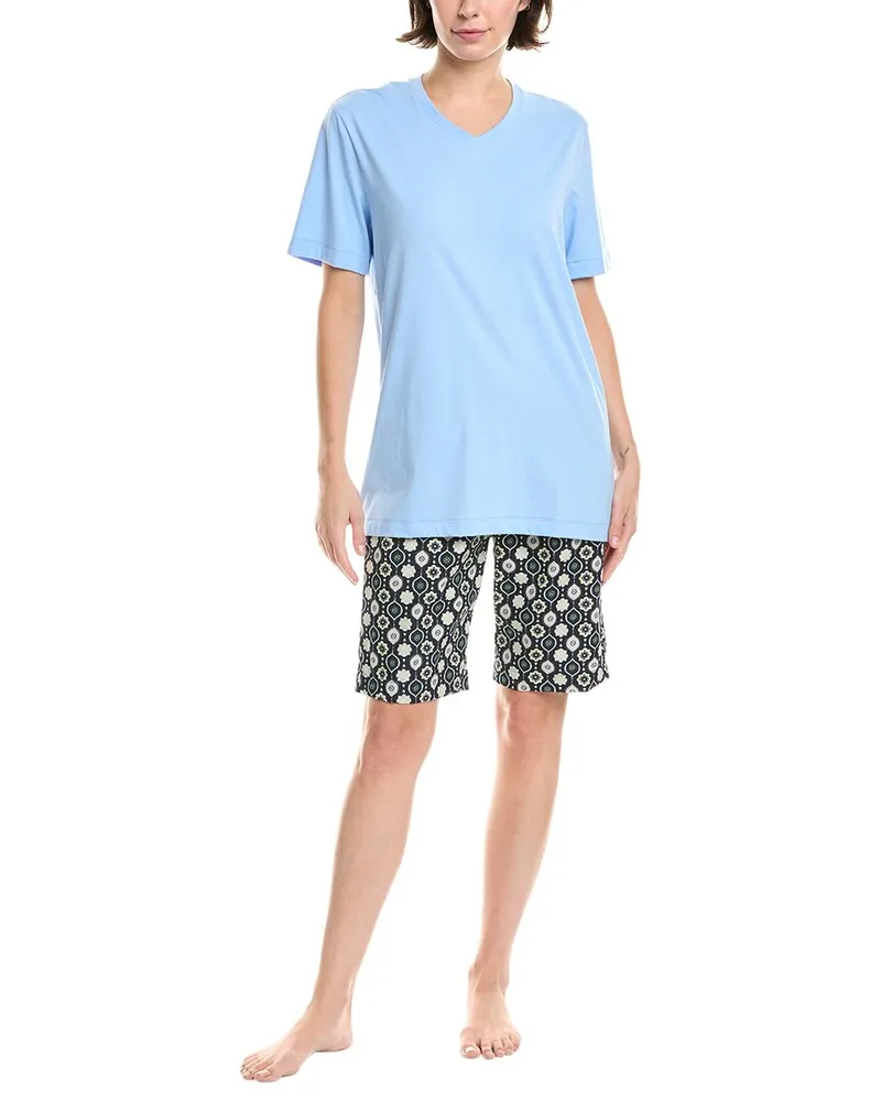 Hanro 2pc Night & Day Pajama Set Blue