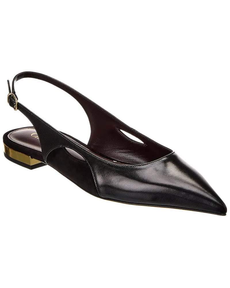 Chloé Saada Leather & Suede Slingback Flat Black