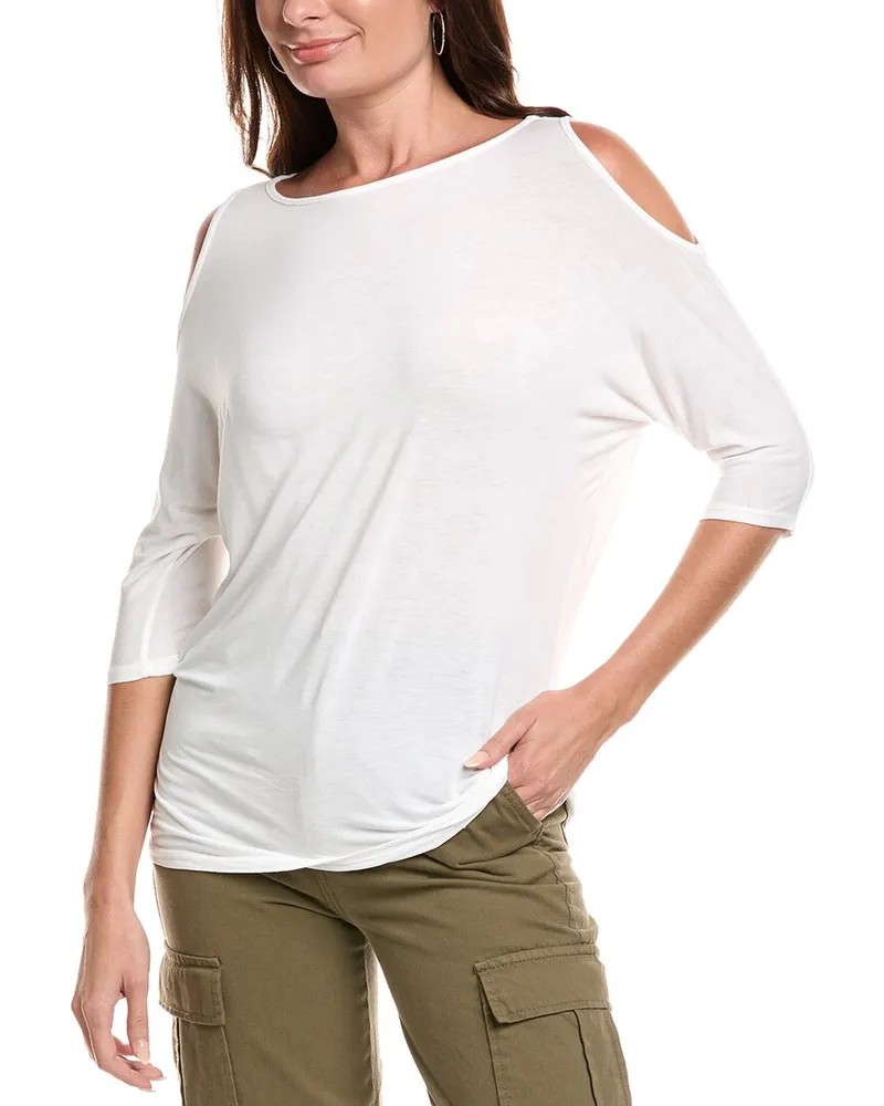 Michael Stars Cold Shoulder Tank Top White
