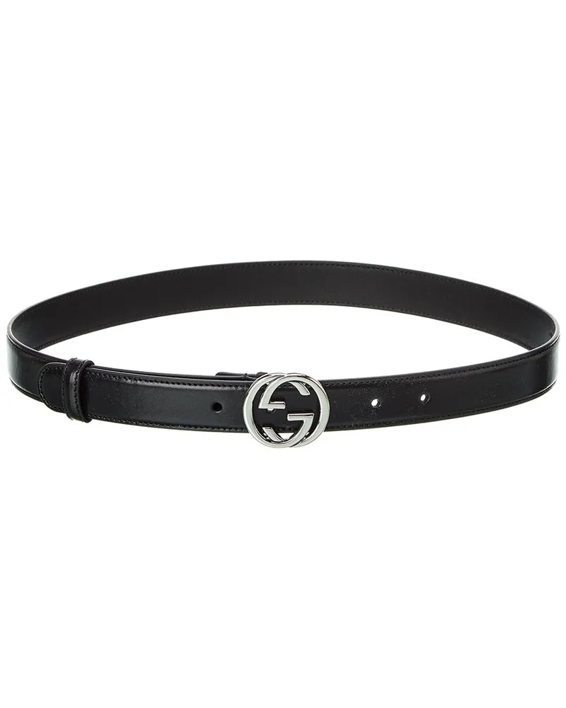 Gucci Double G Leather Belt Black