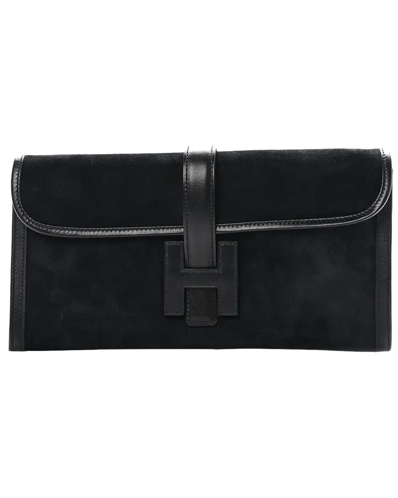 Hermès Black Doblis Leather Swift Jige Elan 29 Clutch (Authentic Pre-Loved Nocolor