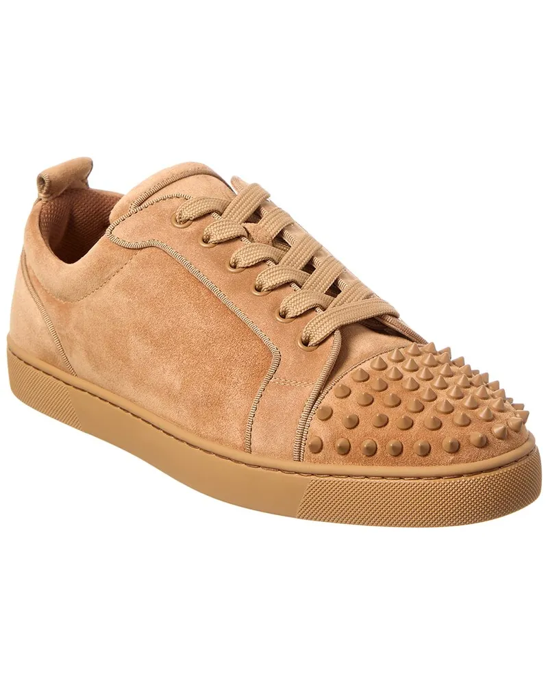 Christian Louboutin Louis Junior Spikes Suede Sneaker Brown