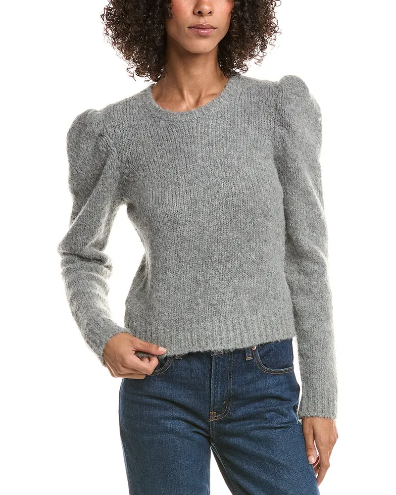 Derek Lam Locken Puff Sleeve Alpaca & Wool-Blend Sweater Gray