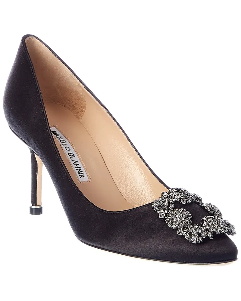 Manolo Blahnik Hangisi 70 Satin Pump Black