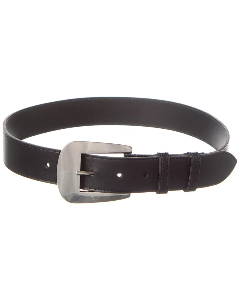 Celine Marco Leather Belt Black