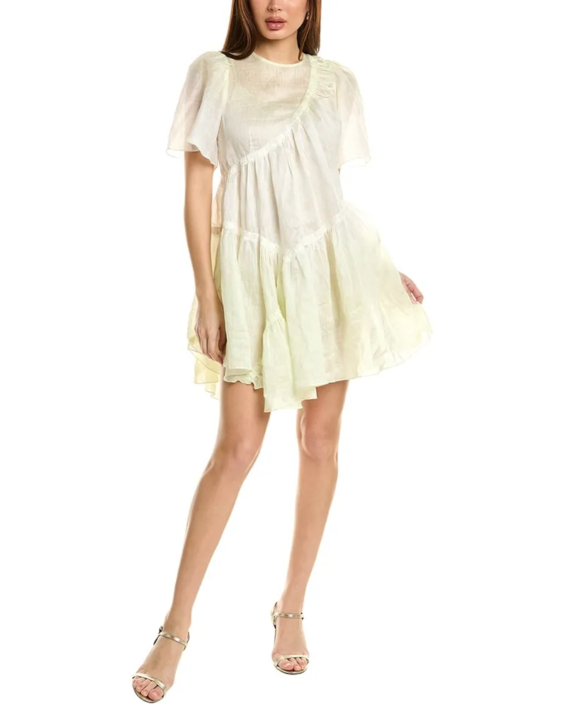 Sandro Linen-Blended Midi Dress White