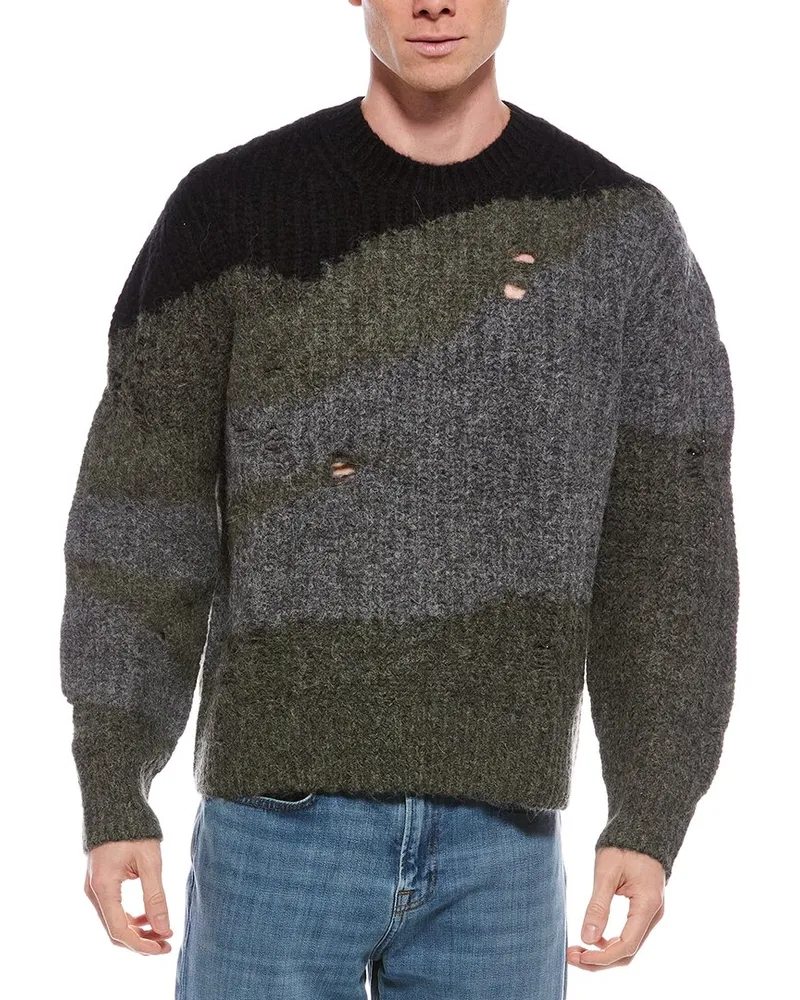 AllSaints Sur Alpaca & Wool-Blend Crewneck Sweater Green