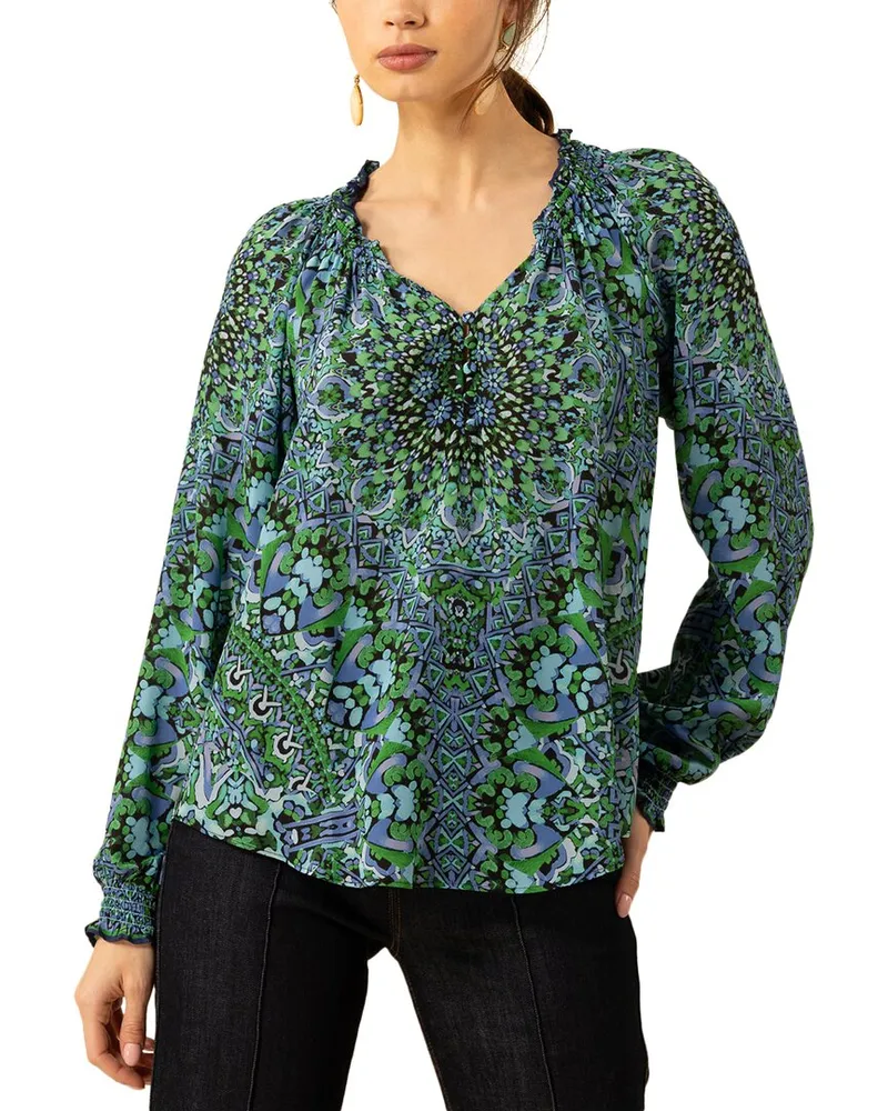 Hale Bob Wrenley Silk Top Green