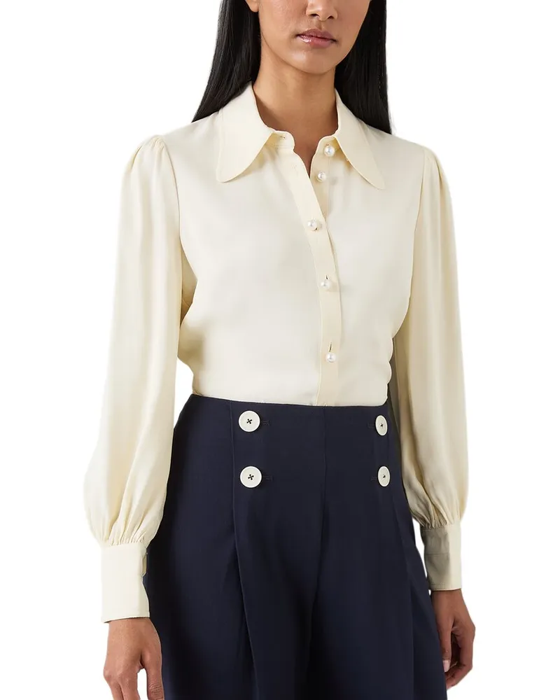 L.K.Bennett  Sonya Woven Top White