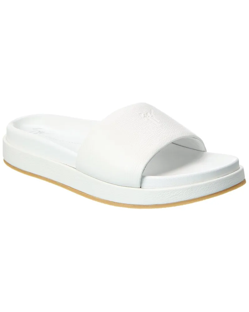 Giuseppe Zanotti Indi 10 Leather Slide White