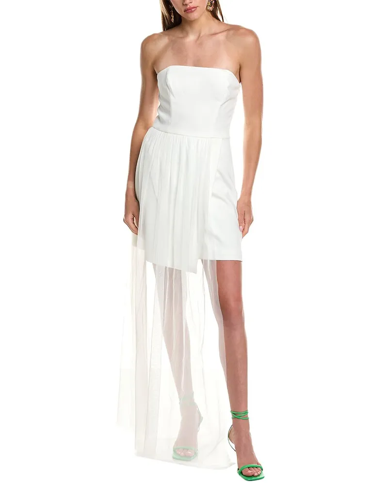 French Connection Whisper One-Shoulder Tulle Mini Dress White