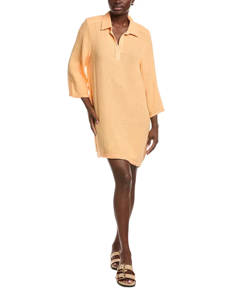 Michael Stars Kini Collared Tunic Dress Orange