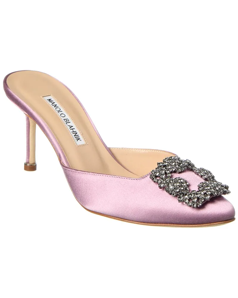 Manolo Blahnik Hangisimu 70 Satin Mule Purple