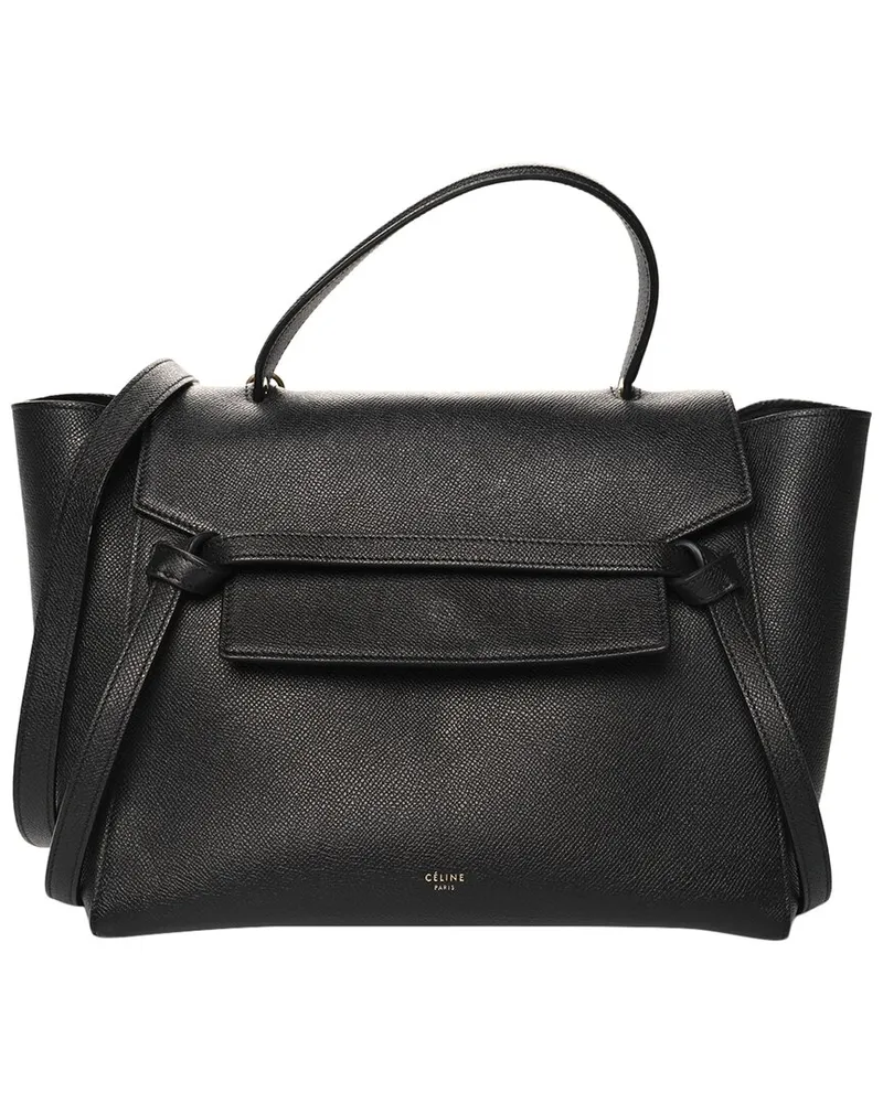 Celine Black Grained Calfskin Leather Micro Belt Bag Light Taupe (Authentic  Pre-Loved Nocolor