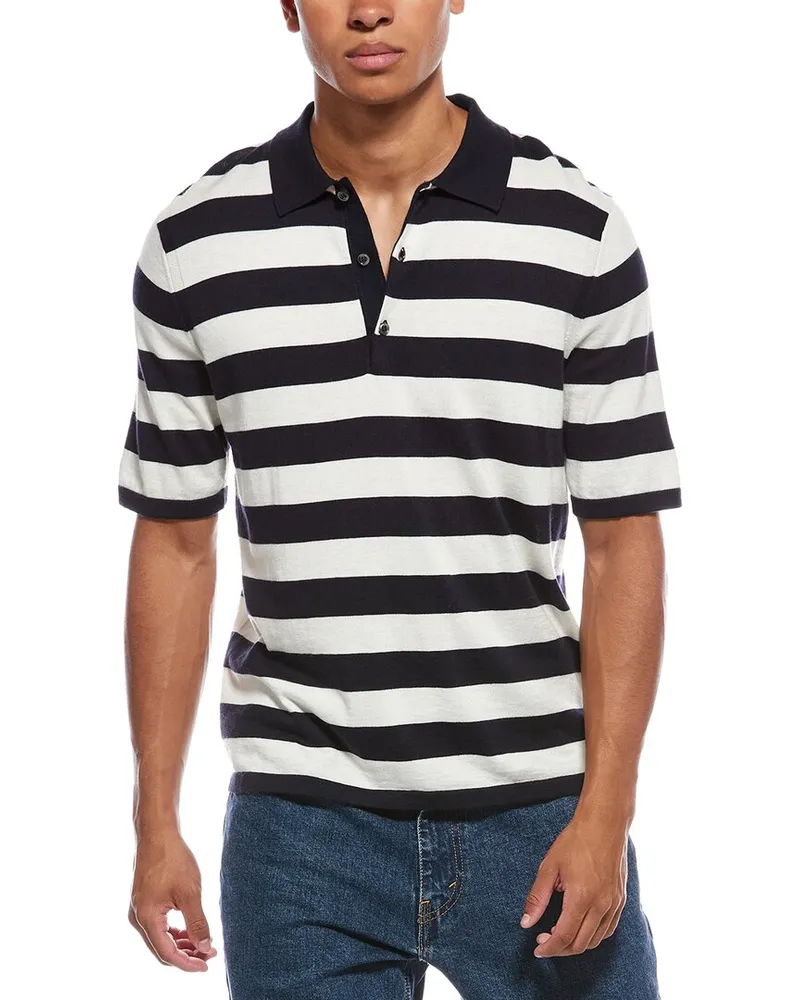 N.Peal Rock Cashmere-Blend Polo Shirt Blue