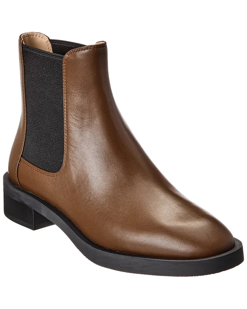 Stuart Weitzman Sondra Sleek Leather Bootie Brown