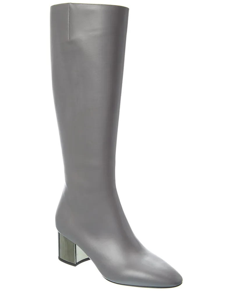 Michael Kors Ali Runway Leather Knee-High Boot Grey