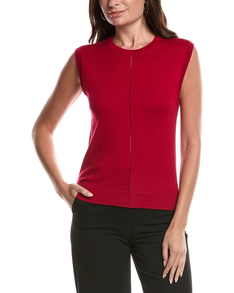 ST. JOHN Fine Gauge Shell Top Red