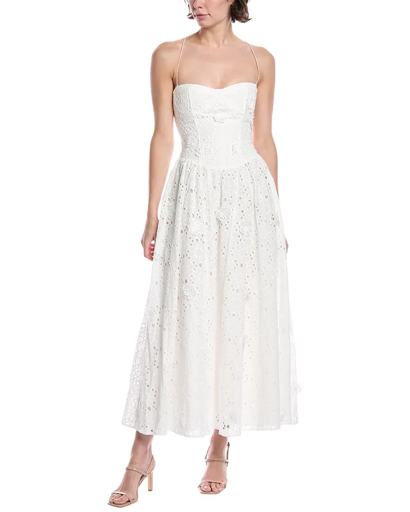 Bardot Estie Broderie Maxi Dress White