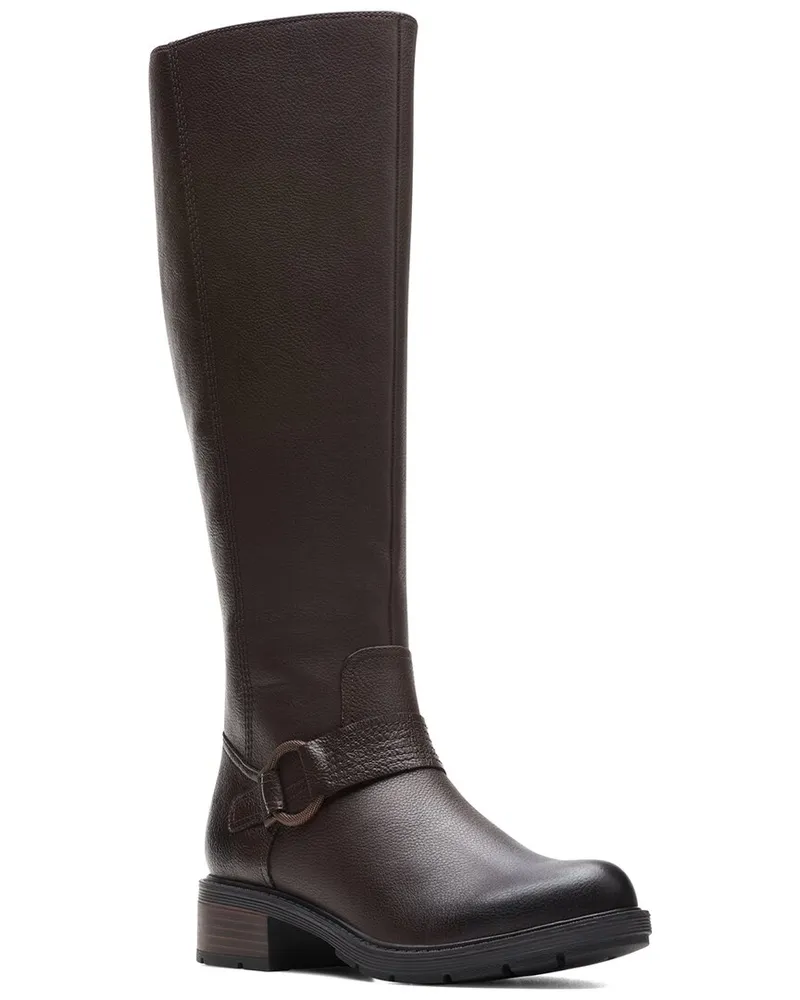 Clarks Hearth Rae WS Leather Knee-High Boot Nocolor