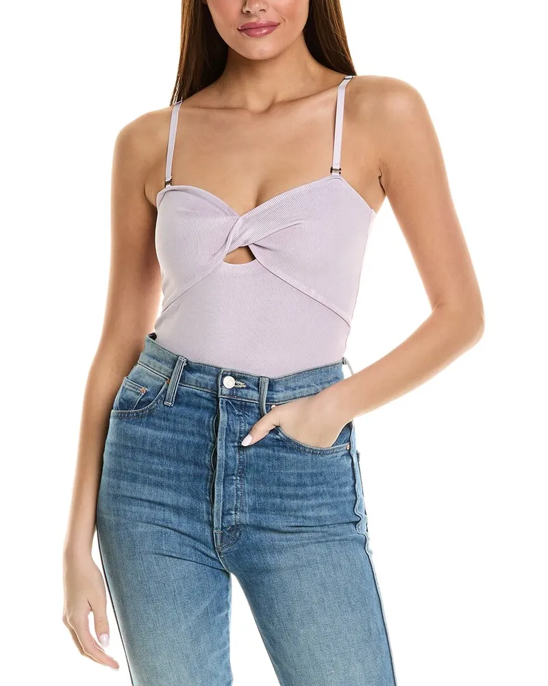 John Elliott + Co Gemini Rib Top Purple