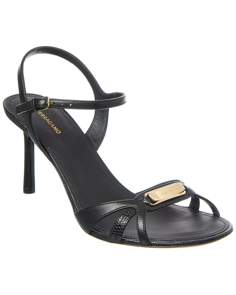 Ferragamo New Vara Leather Sandal Black