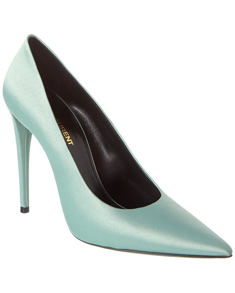 Saint Laurent Monceau 110 Satin Pump Blue